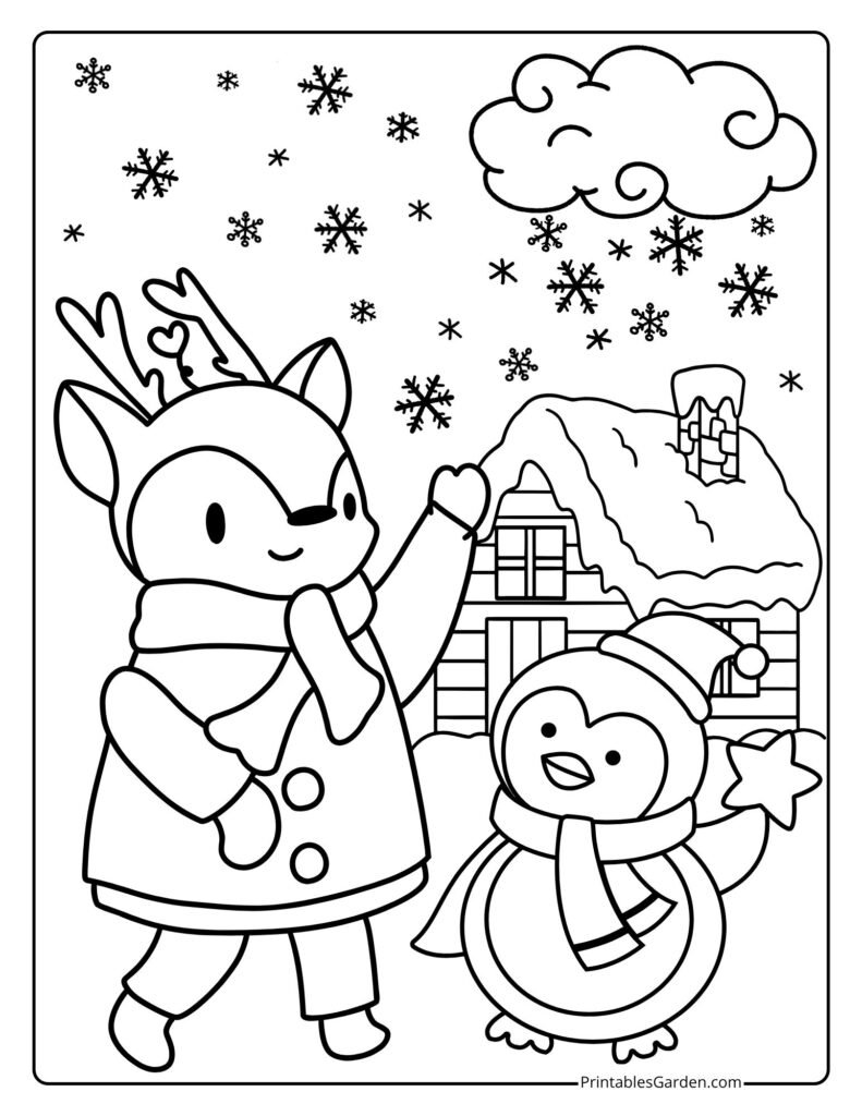 Christmas reindeer coloring pages | Printables Garden