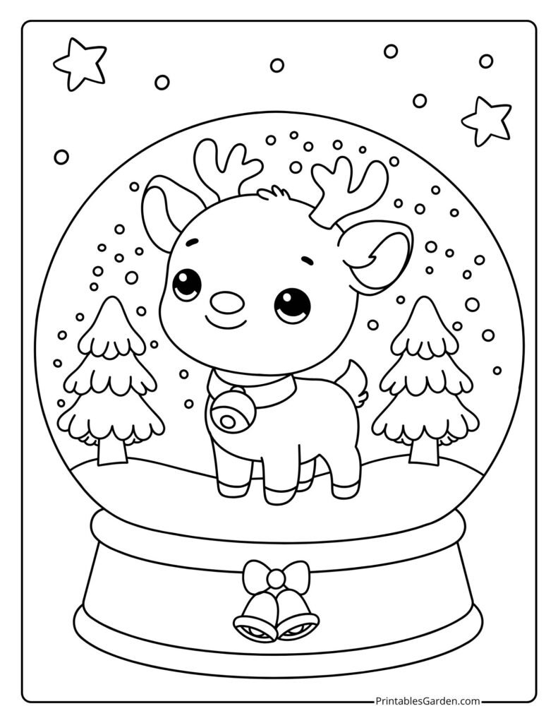 Cute snow globe coloring pages | Printables Garden