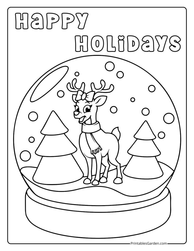 Christmas snow globe coloring pages | Printables Garden