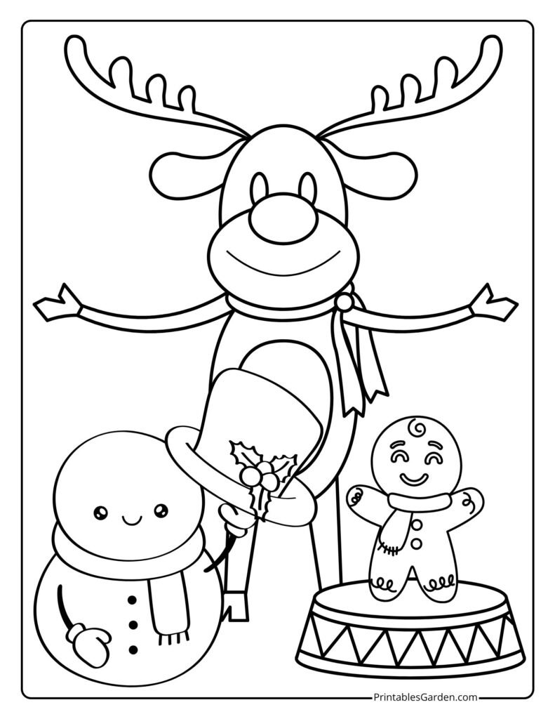Christmas reindeer coloring pages | Printables Garden