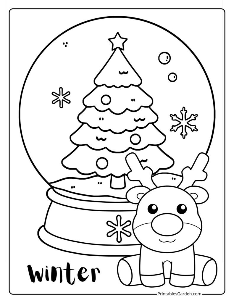 Snow globe coloring pages | Printables Garden