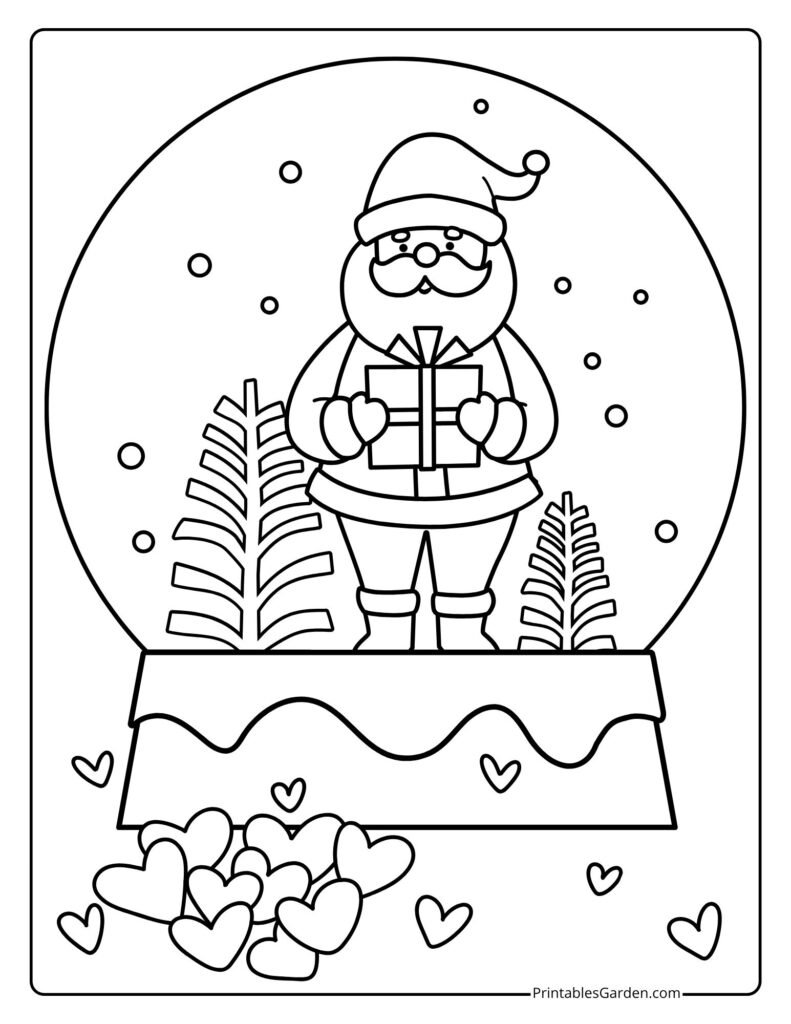 Christmas snow globe coloring pages | Printables Garden