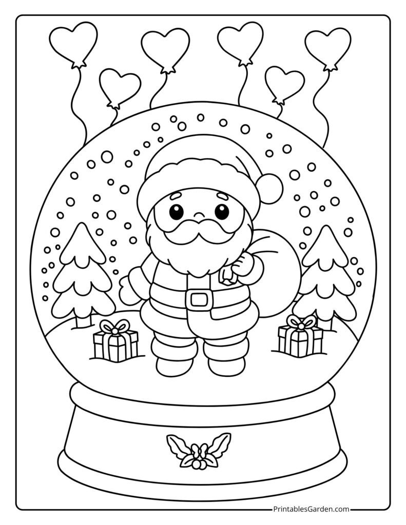 Cute snow globe coloring pages | Printables Garden
