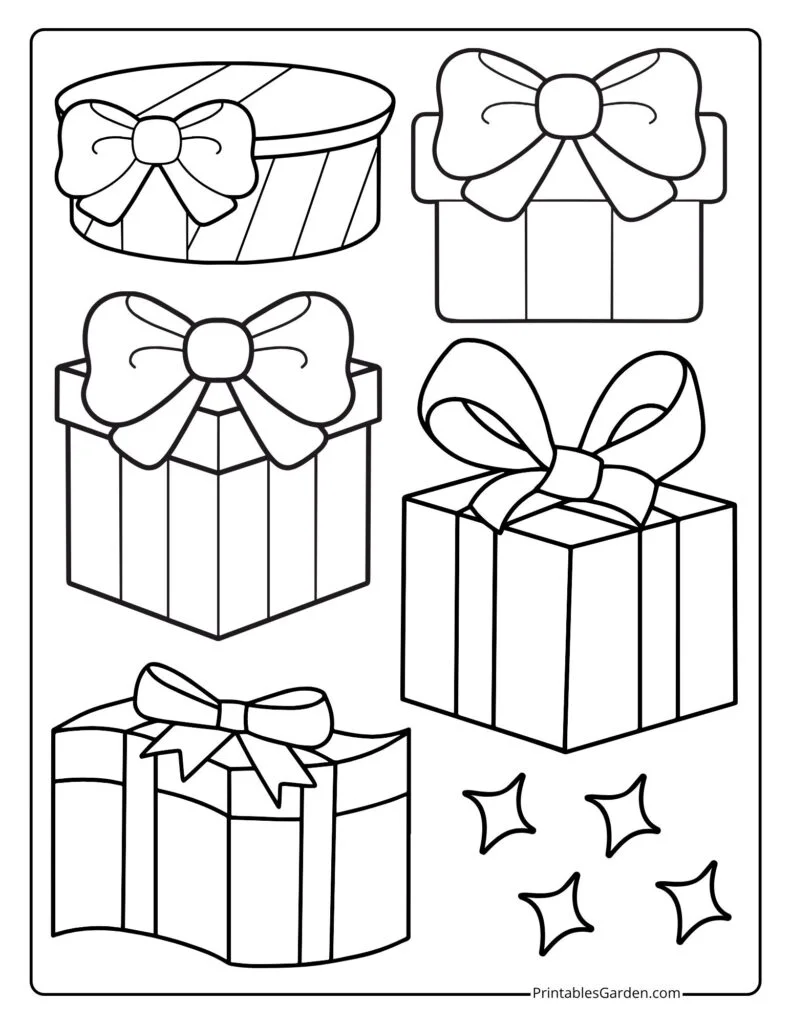 Presents coloring pages | Printables Garden