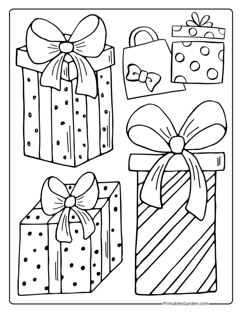 Christmas presents coloring pages | Printables Garden