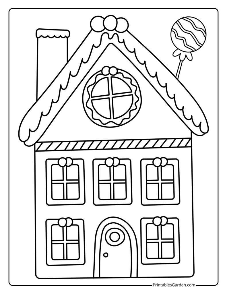 simple gingerbread house coloring pages | Printables Garden