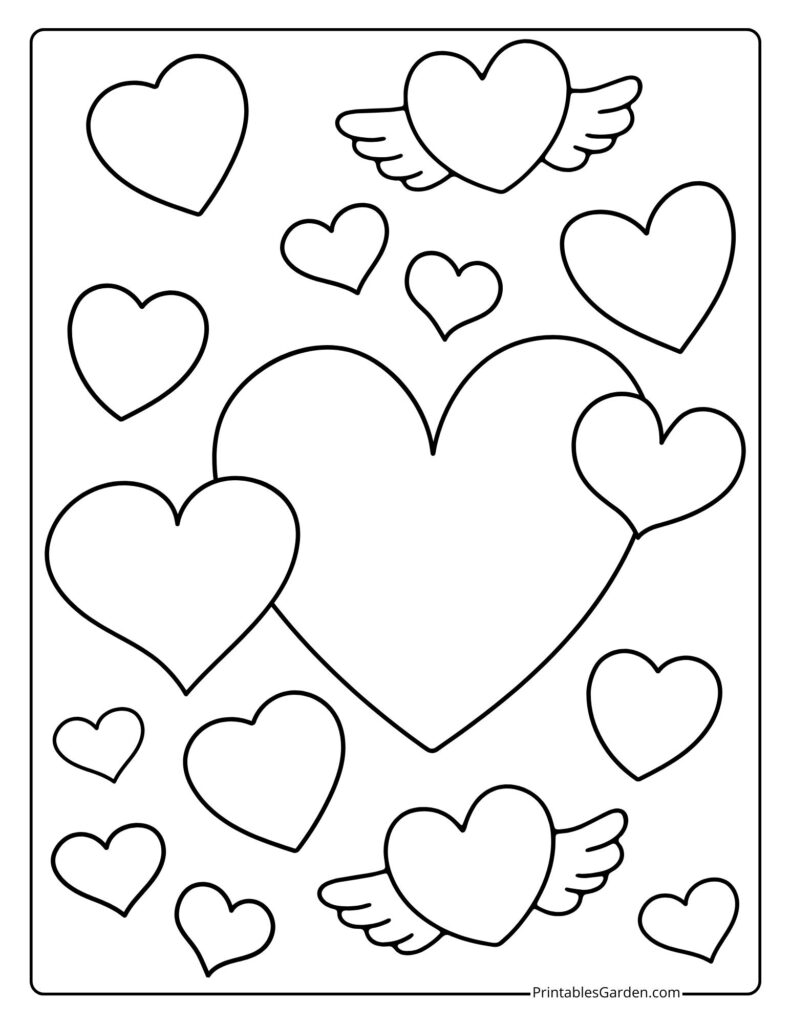 Heart shape coloring pages | Printables Garden