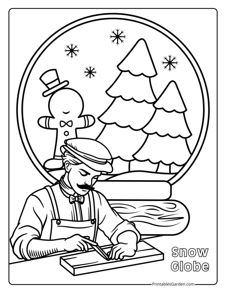 Snow globe coloring sheets | Printables Garden