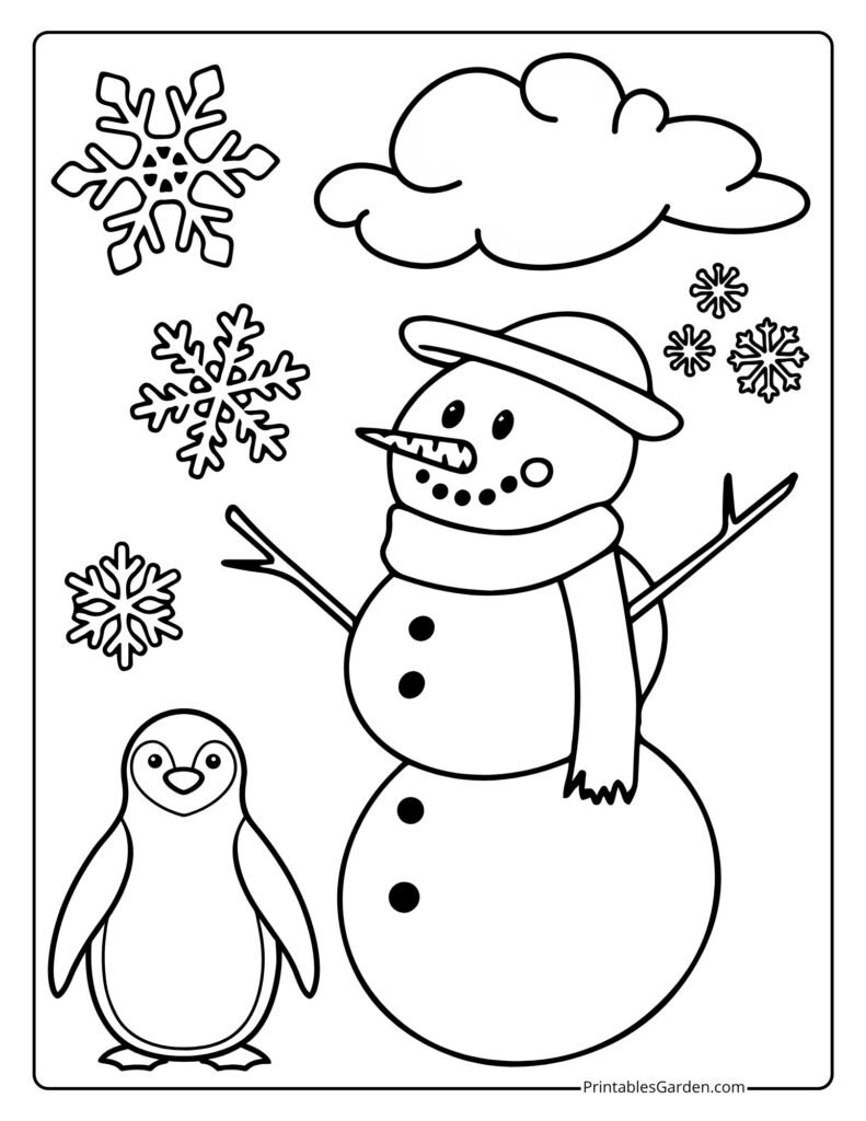 Snow man coloring pages | Printables Garden