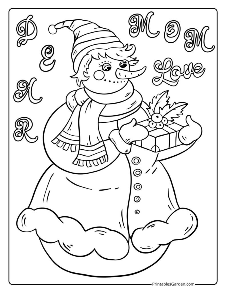 Christmas snowman coloring pages | Printables Garden