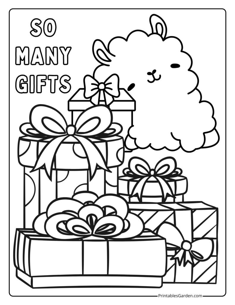 Gifts coloring pages | Printables Garden