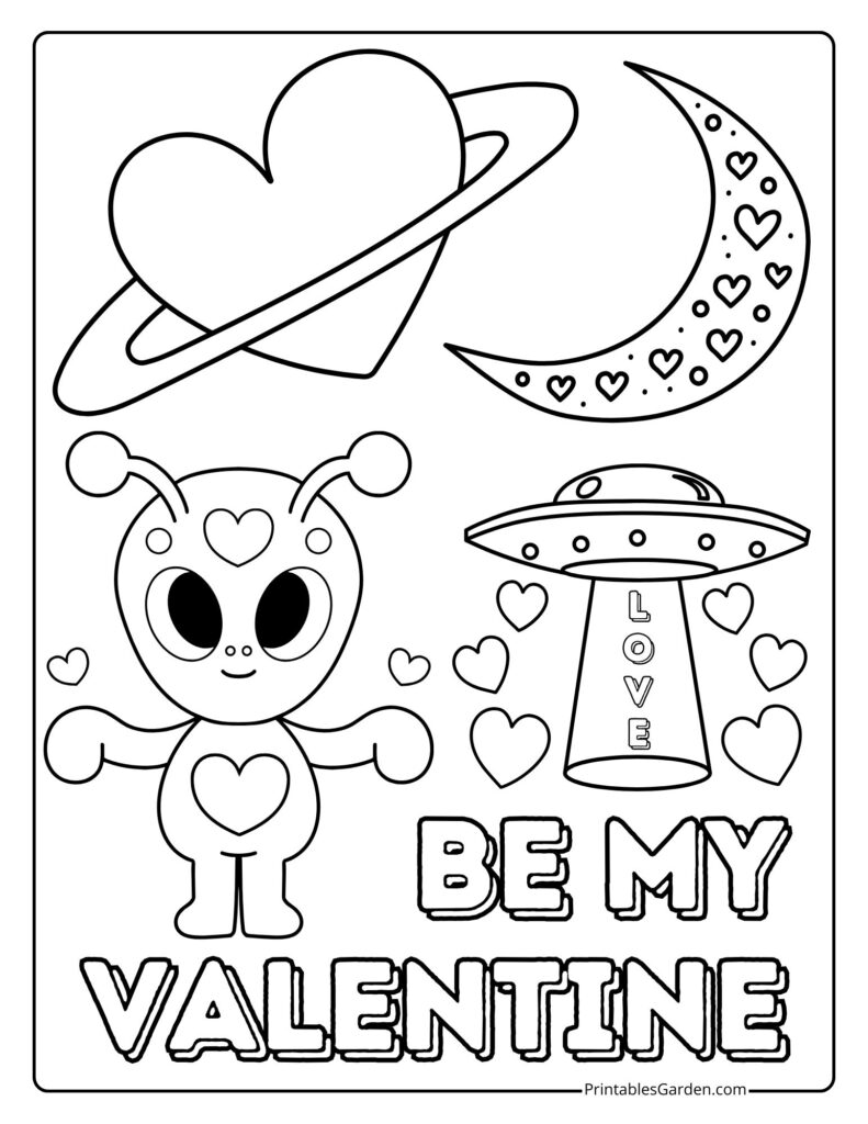 Valentine’s Day coloring page | Printables Garden