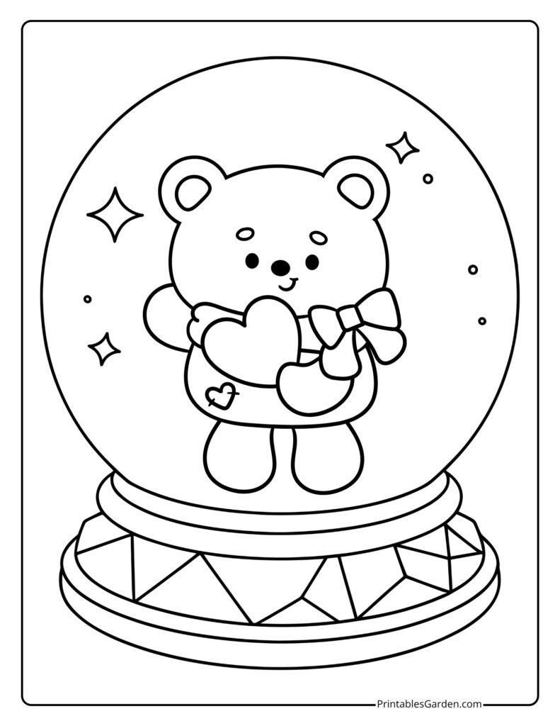 Snow globe coloring sheets | Printables Garden