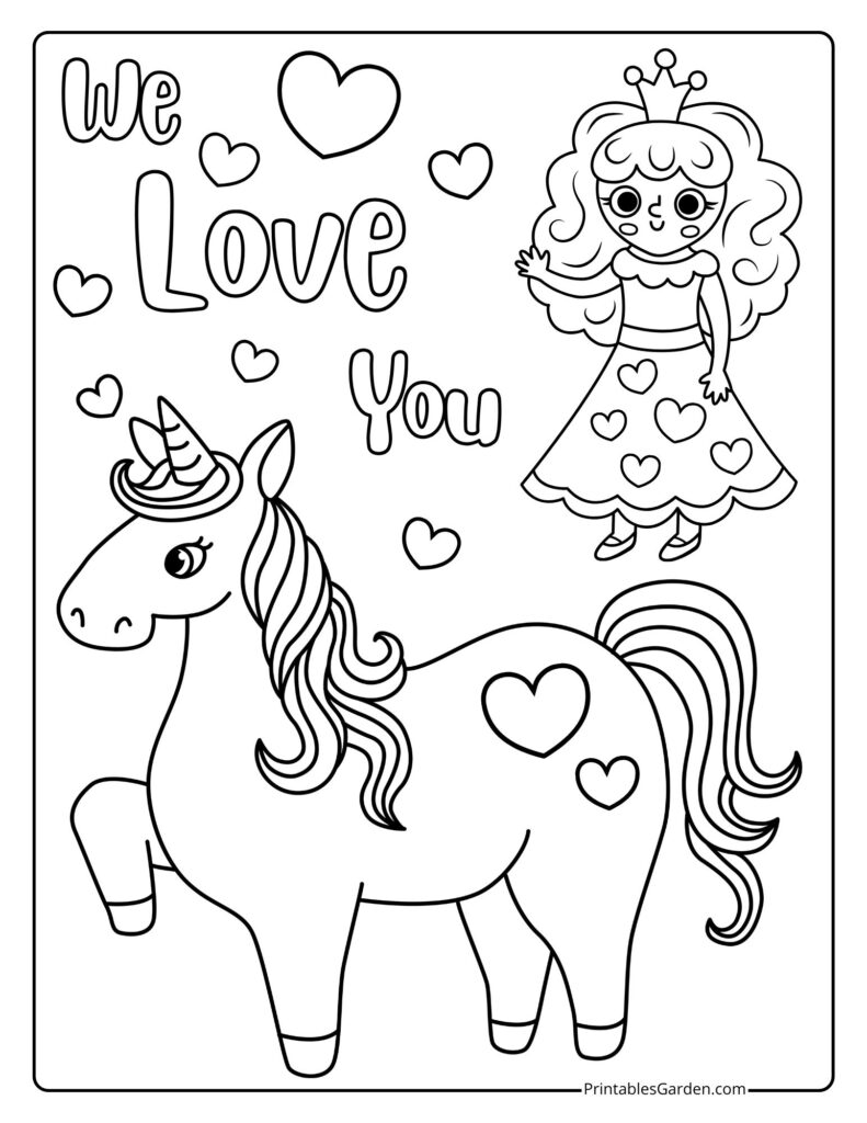 Love coloring pages for kids | Printables Garden