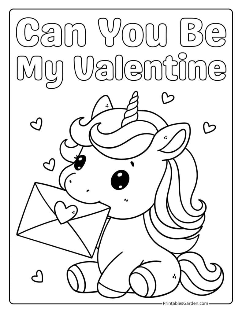 Valentine’s Day coloring pages | Printables Garden