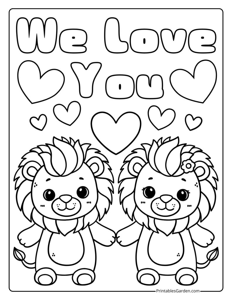 I love you coloring sheets | Printables Garden