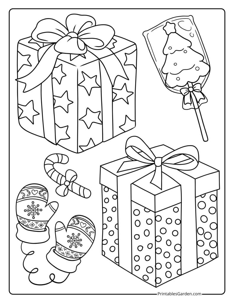 Christmas gifts coloring pages | Printables Garden