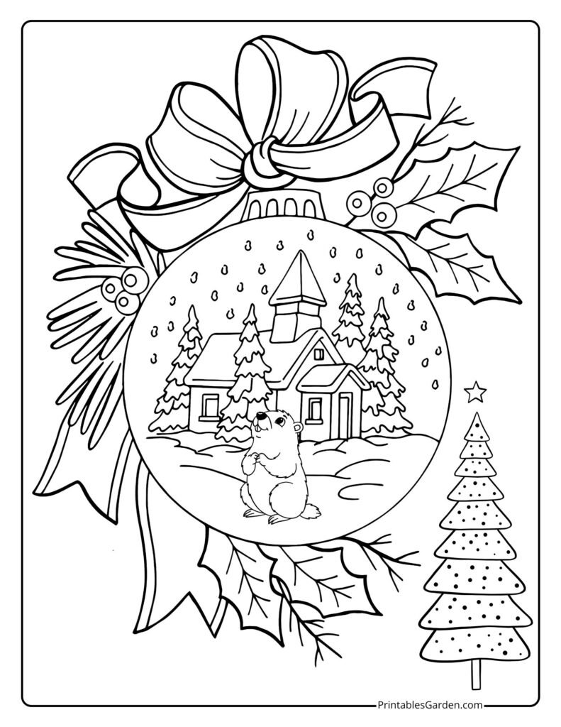 Cute snow globe coloring pages | Printables Garden