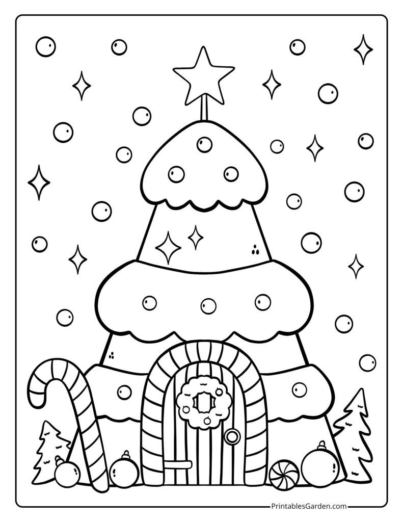 Xmas Tree Coloring Pages — Free printable | Printables Garden