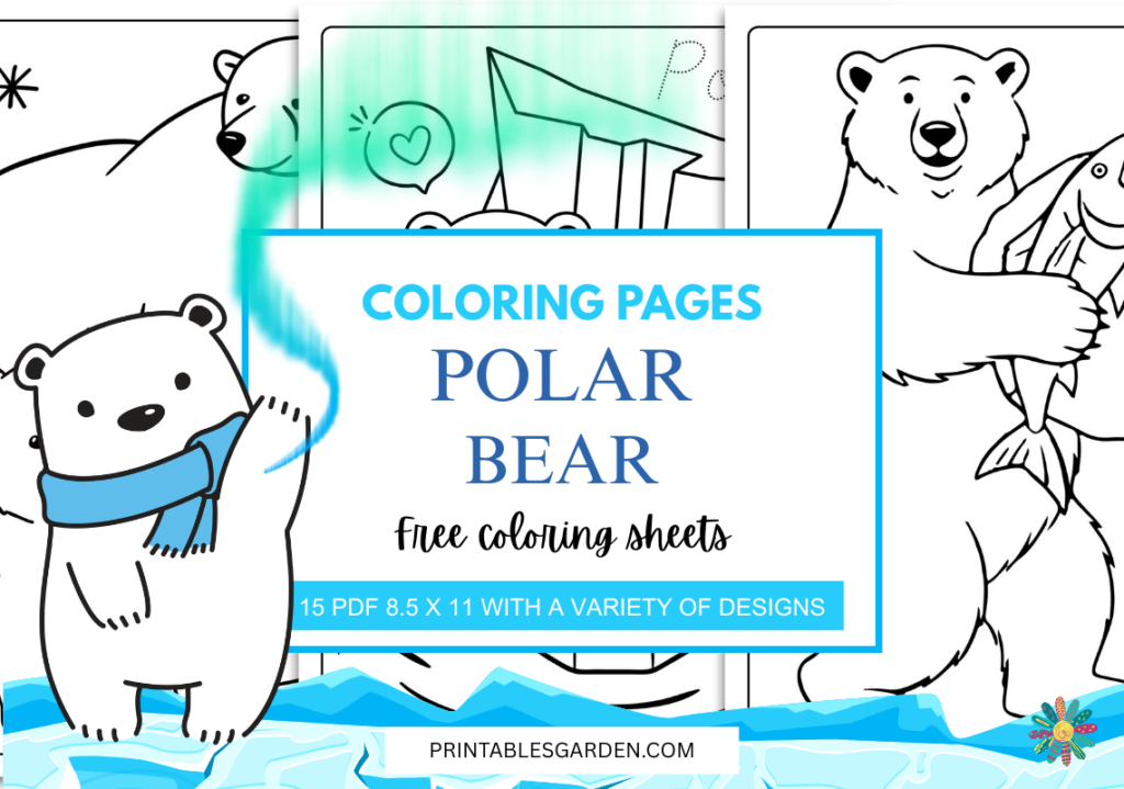 Free Polar bear coloring pages Printable PDF | Printables Garden