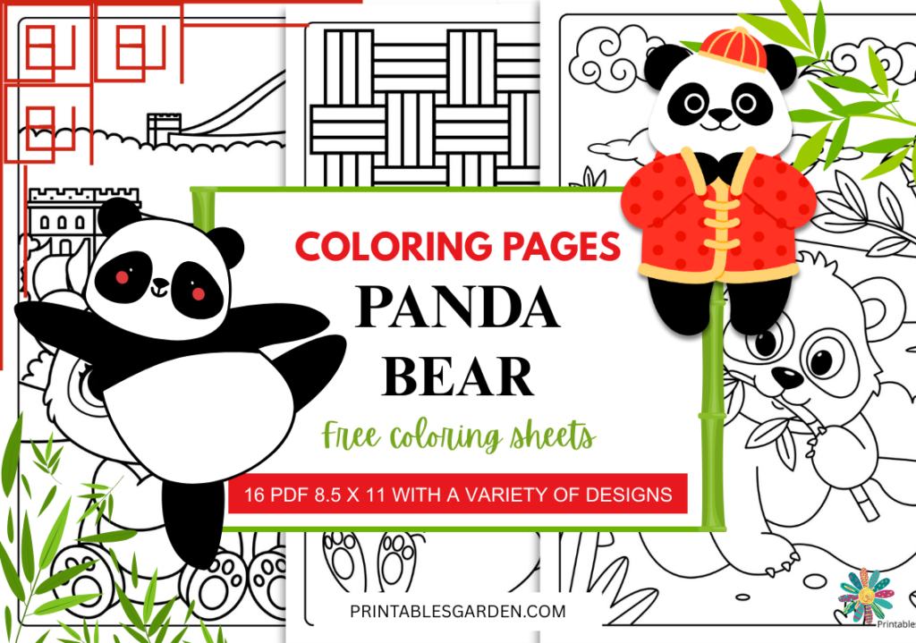 Panda coloring pages | Printables Garden