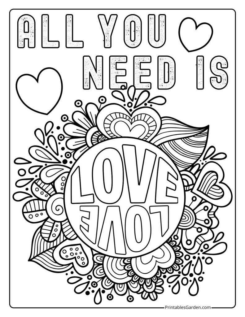 Valentines Day quotes coloring pages | Printables Garden