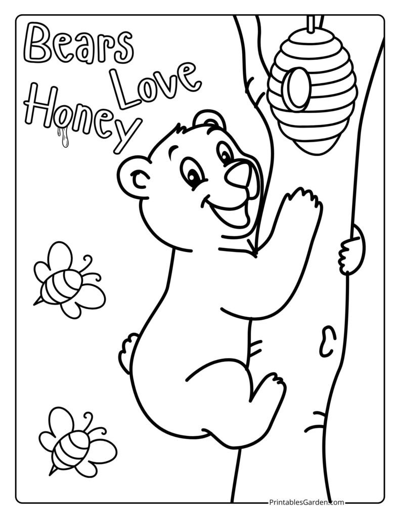 Bear coloring pages | Printables Garden