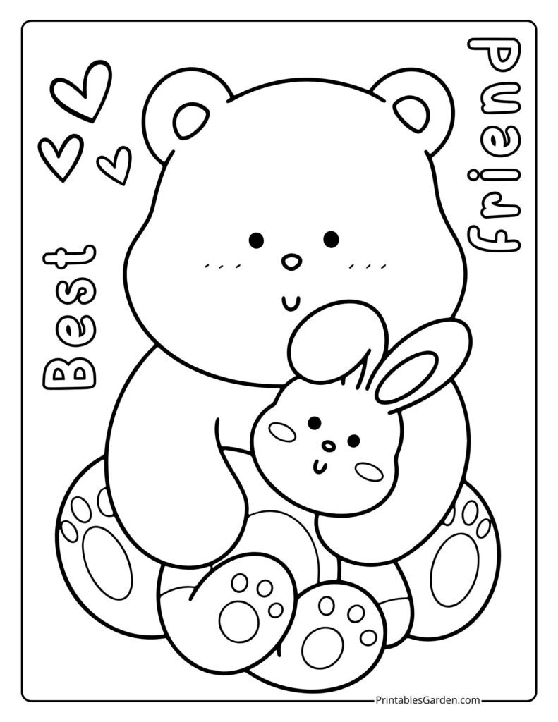 Cute bear coloring pages | Printables Garden
