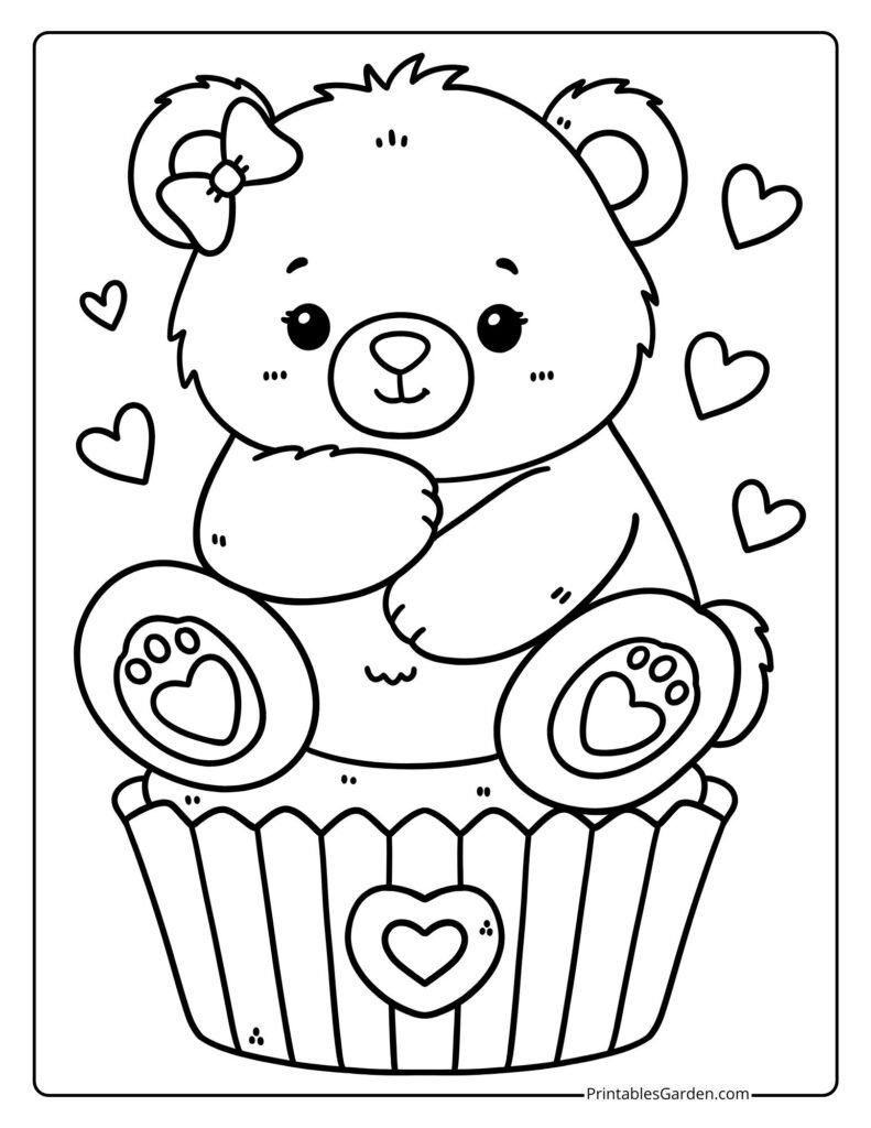 Cute bear coloring pages | Printables Garden