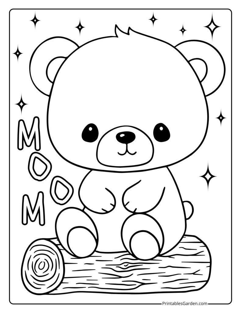Cute bear cub coloring pages | Printables Garden