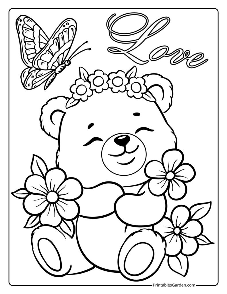 Cute bear coloring pages | Printables Garden