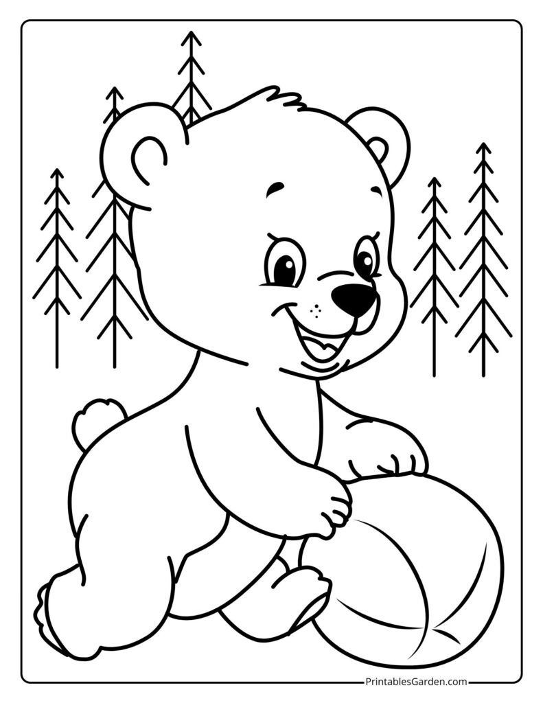 Cute polar bear coloring pages | Printables Garden