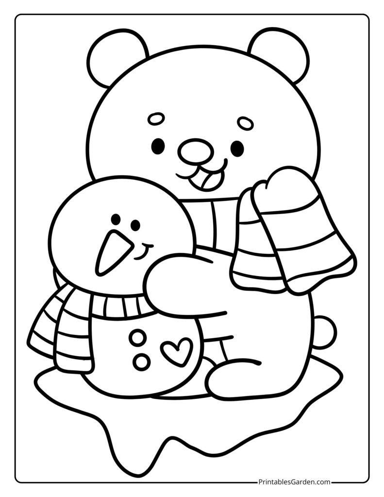 Cute polar bear coloring pages | Printables Garden