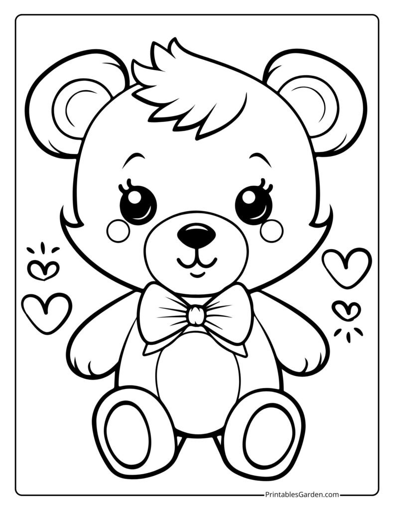 Cute teddy bear coloring pages | Printables Garden