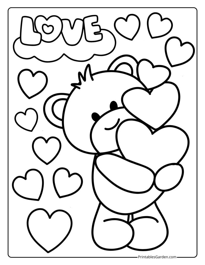 Cute teddy bear coloring pages | Printables Garden