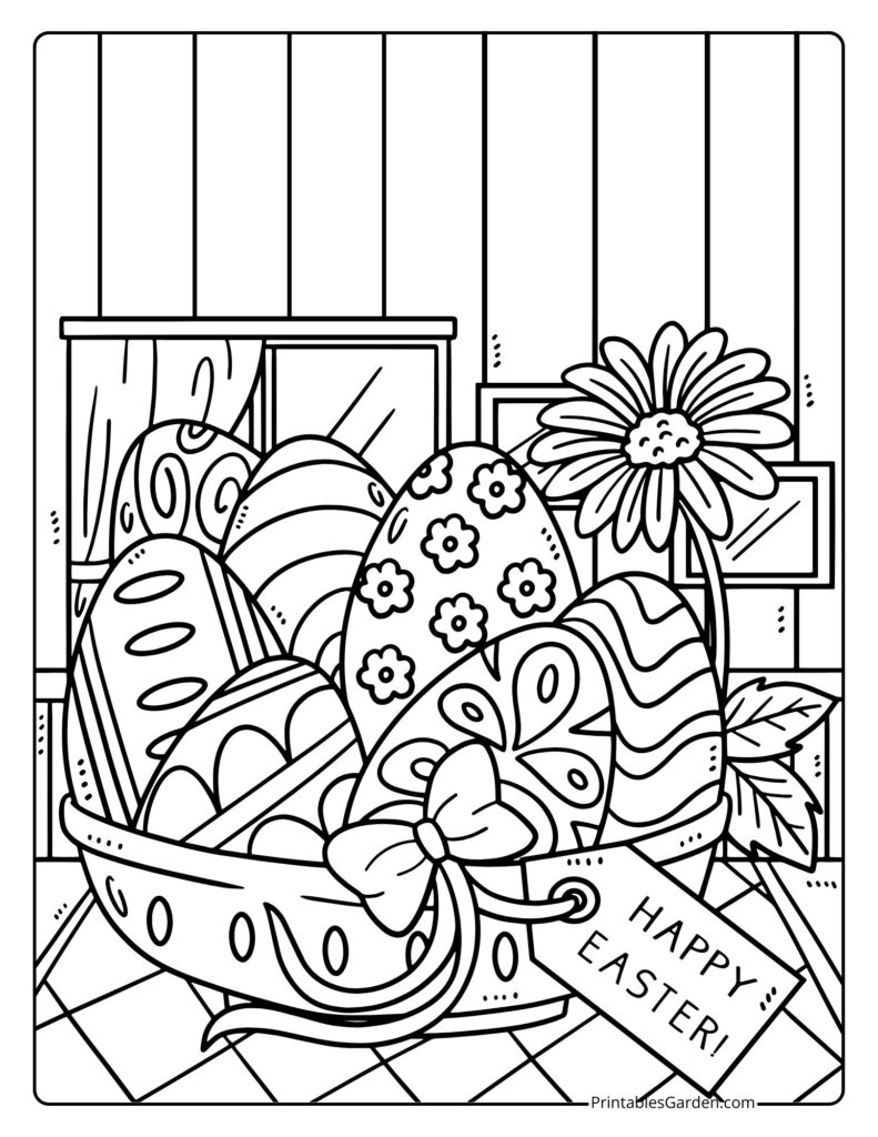 Easter basket coloring pages | Printables Garden
