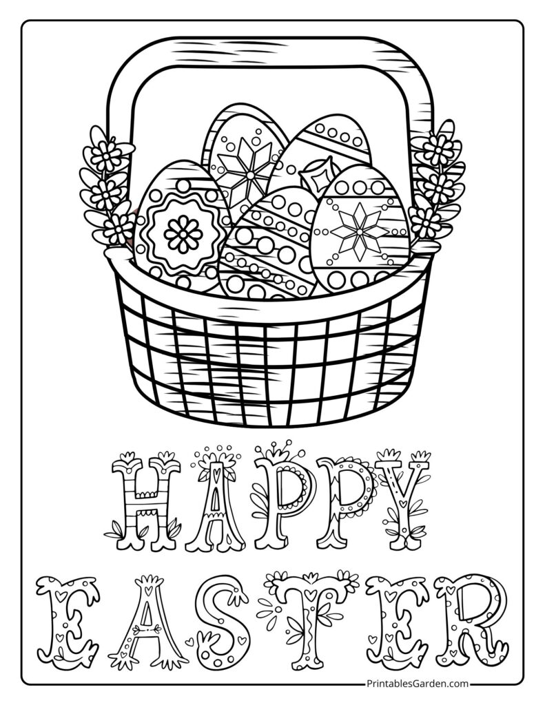 Easter basket coloring pages | Printables Garden