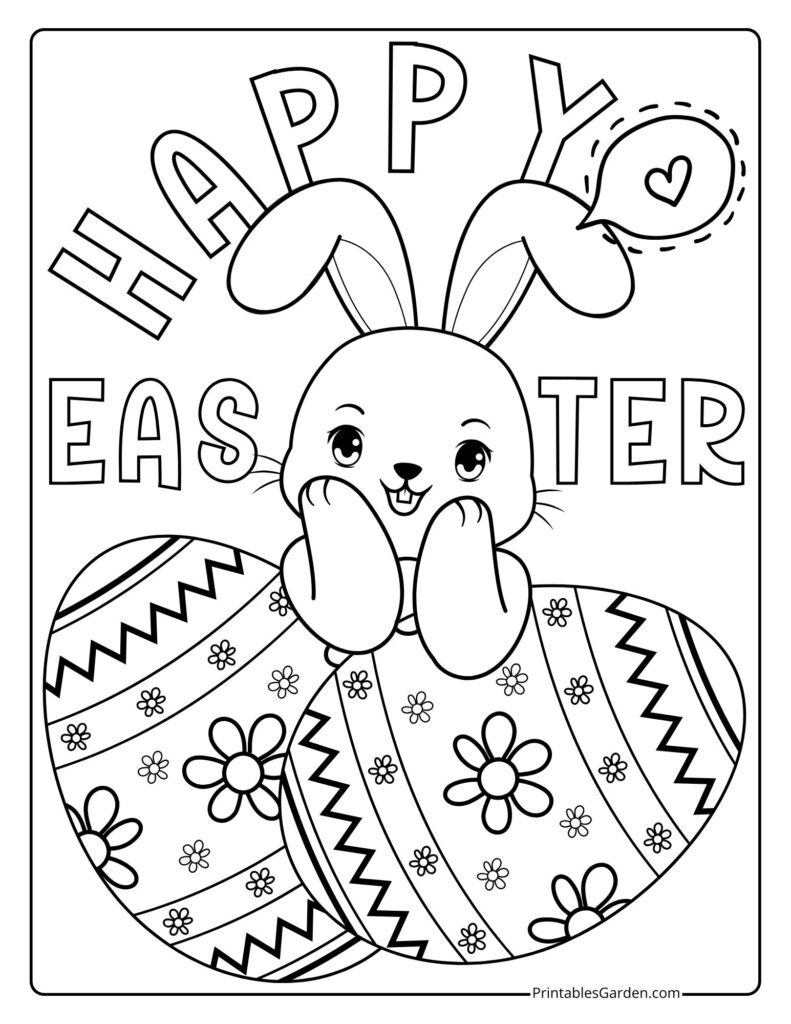Easter bunny coloring pages to print | Printables Garden