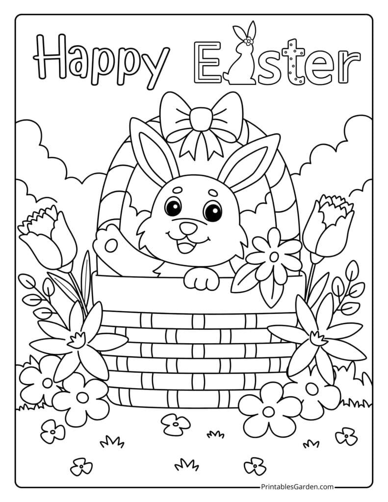 Easter bunny coloring pages to print | Printables Garden