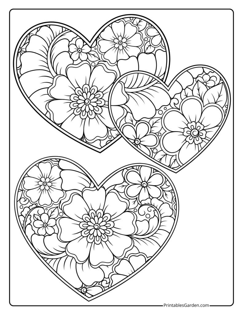 Heart mandala coloring sheets | Printables Garden