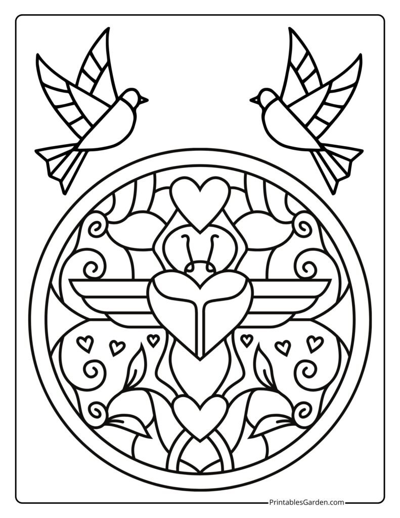 Heart mandala coloring sheets free printable | Printables Garden