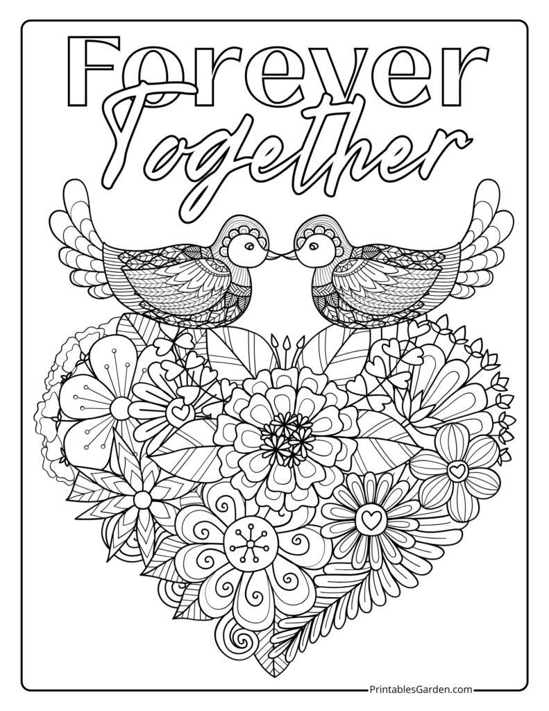 Love coloring pages for adults | Printables Garden