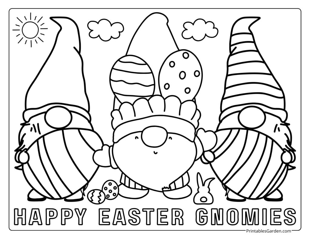 Easter gnomes coloring pages | Printables Garden