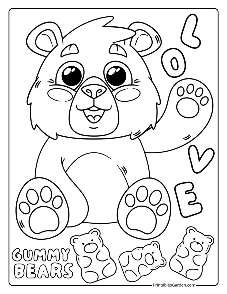 Gummy bear coloring page | Printables Garden