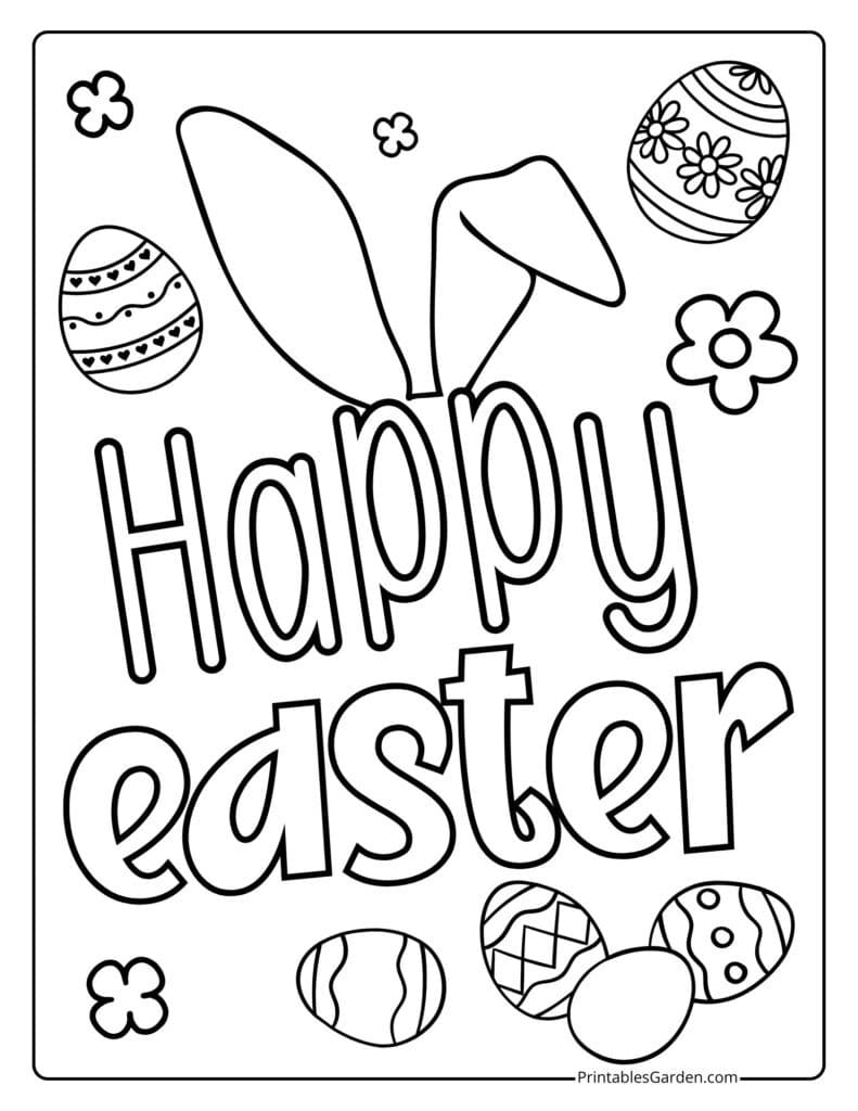 Happy easter coloring pages | Printables Garden