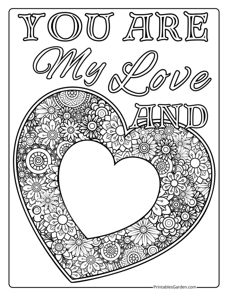 I love you coloring pages | Printables Garden
