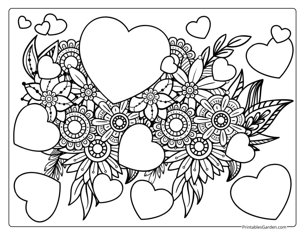 Heart easy mandala coloring pages | Printables Garden