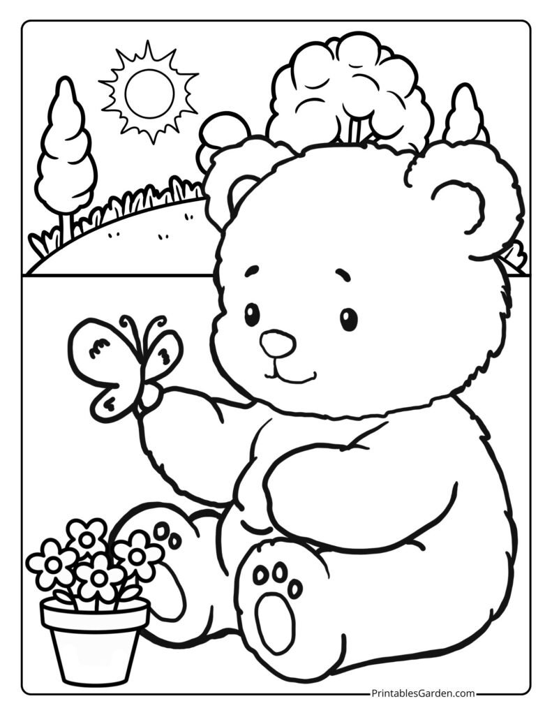 Little bear coloring pages | Printables Garden