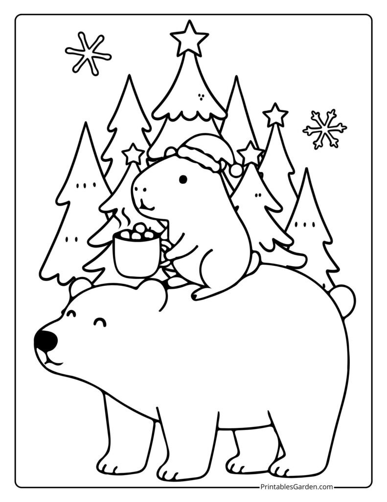 Polar bear family coloring pages | Printables Garden