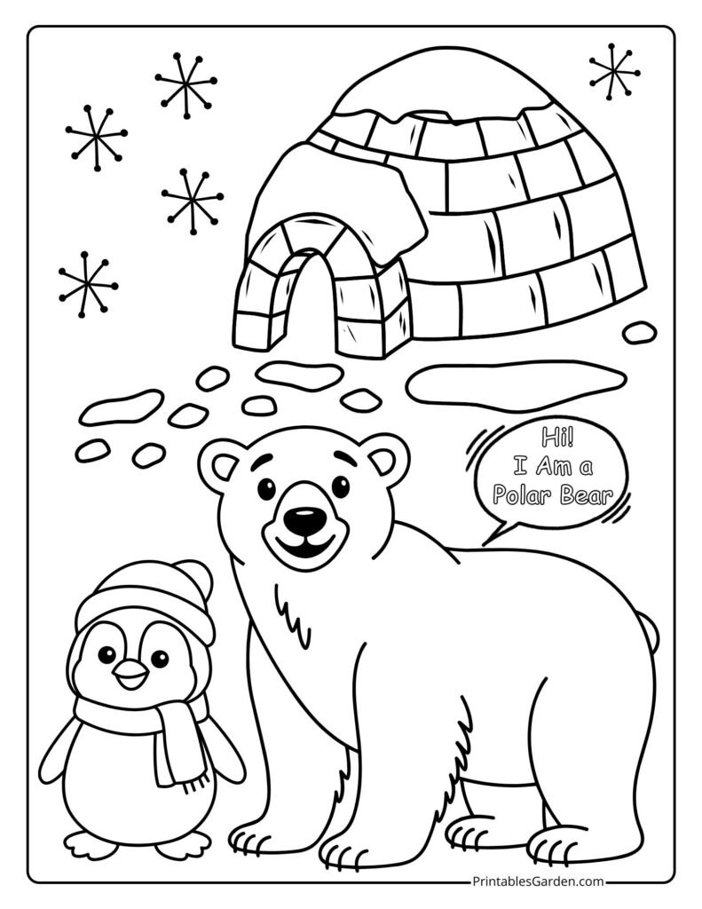Polar bear coloring pages | Printables Garden